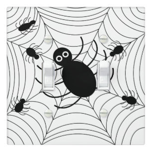 Black Spider Web Halloween Horror Light Switch Cover