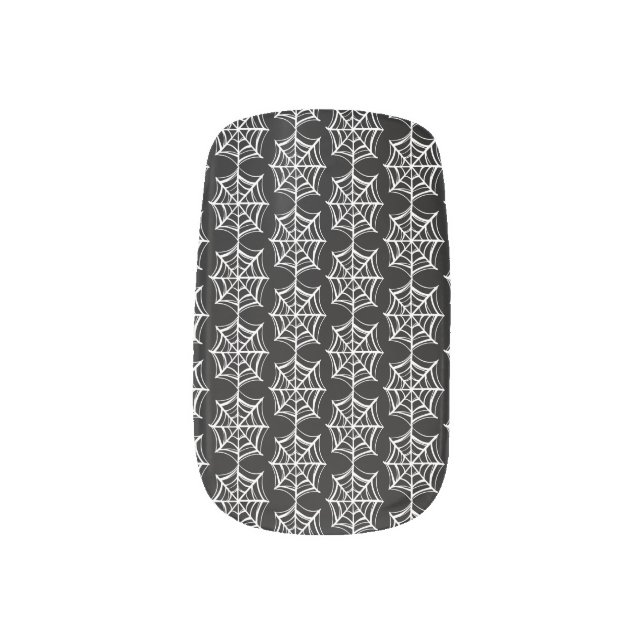 black Spider web halloween spooky Minx Nail Art (Left Thumb)