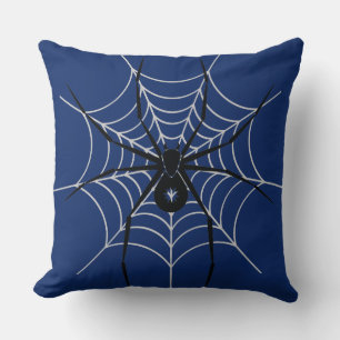 Black Spider Web Throw Pillow
