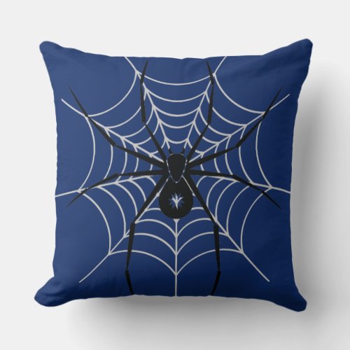 Black Spider Web Throw Pillow