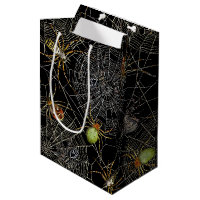 Black Spiders Net Gift Bag - Medium, Matte