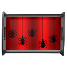 Black Spiders on Blood Red Halloween