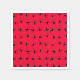 Black Spiders On Red Napkins