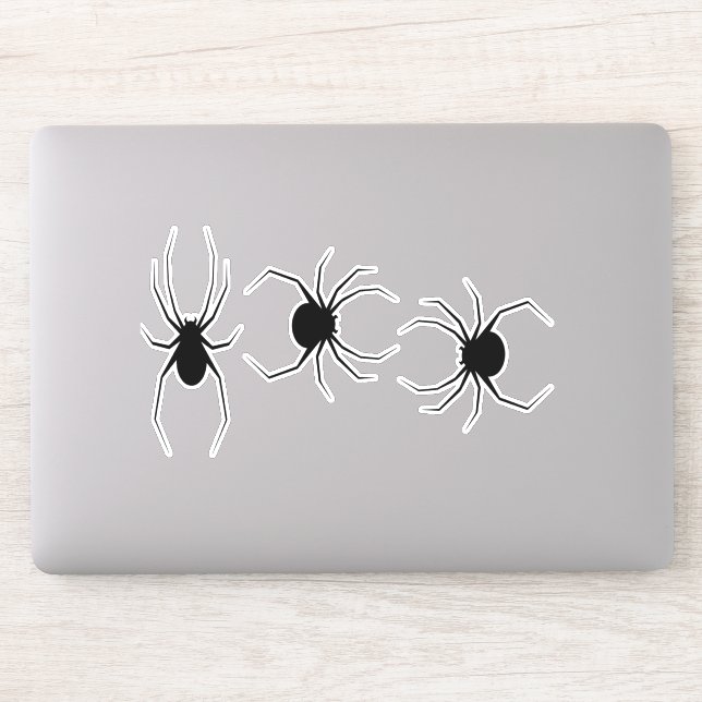 Black spiders on  sticker (Computer)