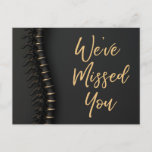 Black Spine We've Missed You Chiropractic Recall  Postcard