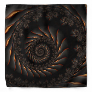 Black Spiral Fractal Bandana