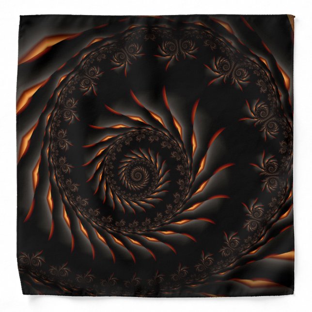 Black Spiral Fractal Bandana (Front)