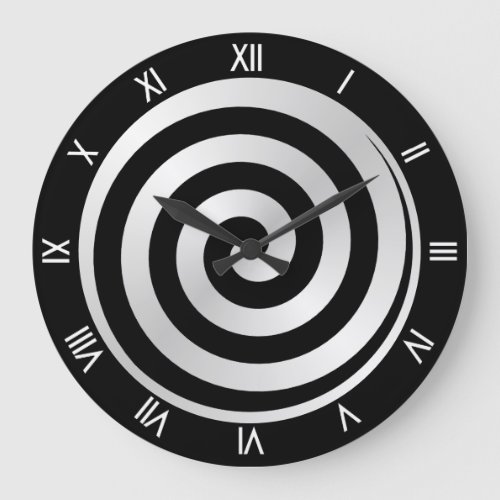 Black Spiral Hypnotic Wall Clock