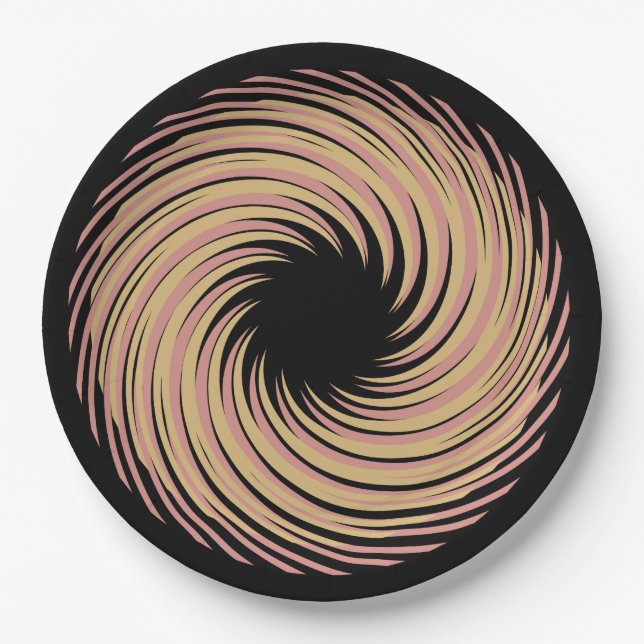 black spiral paper plates (Front)