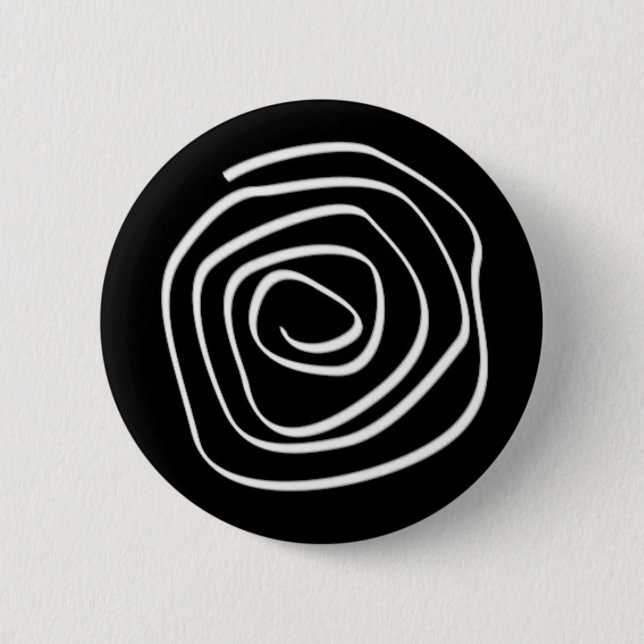 Black Spiral Pinback Button (Front)
