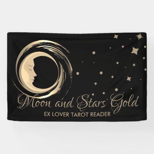 Black Spiritual Future Tarot Reader Stars Moon Banner