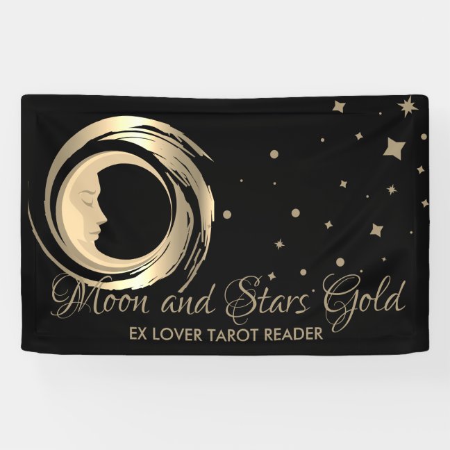 Black Spiritual Future Tarot Reader Stars Moon Banner