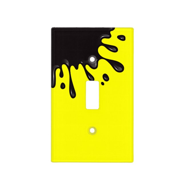 Black splat on Yellow Light Switch Cover (Front)