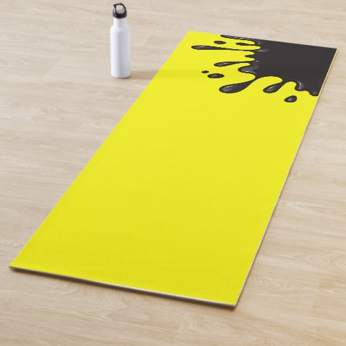 Black splat on Yellow Yoga Mat