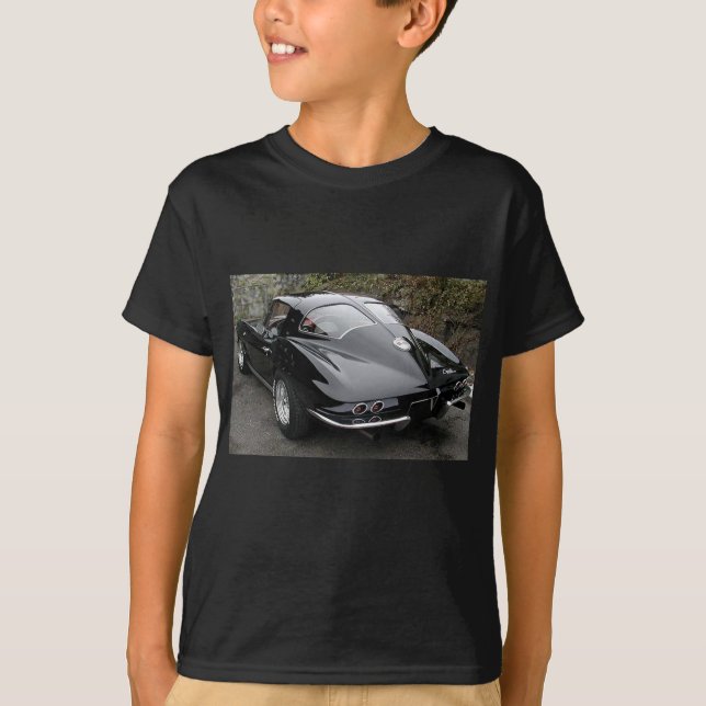 Black Split Window Classic Corvette T-Shirt (Front)