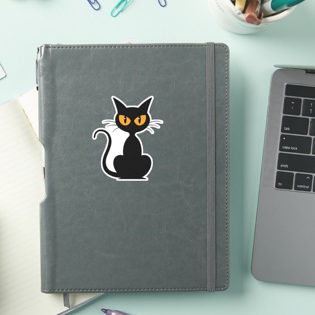Black Spooky Halloween Cat Sticker (Creator Uploaded)