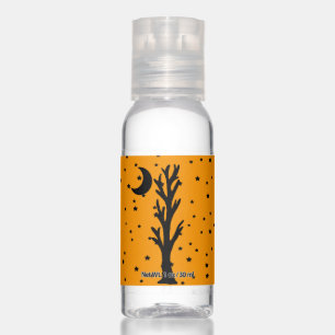 Black Spooky Tree on Orange Moon Stars Hand Sanitizer