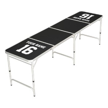 Black Sports Jersey Preppy Stripe Beer Pong Table by FantabulousSports at Zazzle