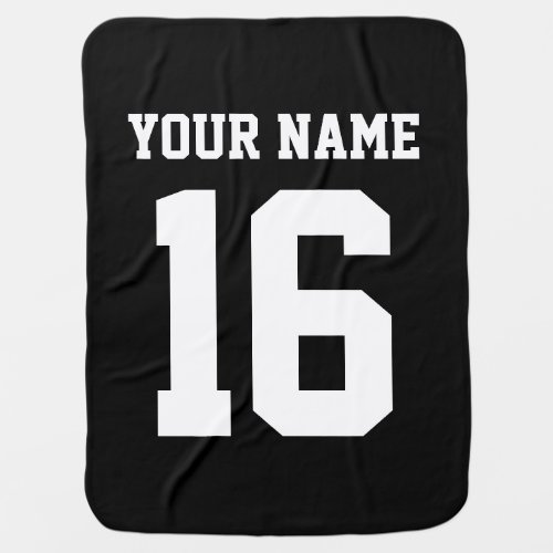 Black Sporty Team Jersey Baby Blanket