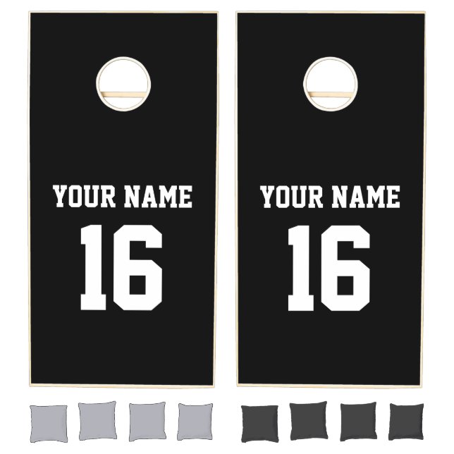 Black Sporty Team Jersey Cornhole Set (Set)