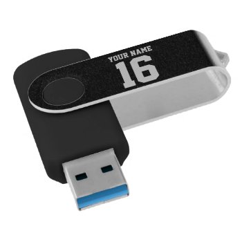 Black Sporty Team Jersey Flash Drive by FantabulousCases at Zazzle