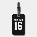 Black Sporty Team Jersey Luggage Tag at Zazzle