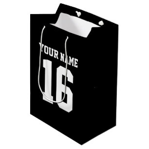 Black Sporty Team Jersey Medium Gift Bag