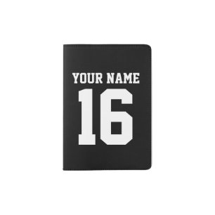 Black Sporty Team Jersey Passport Holder