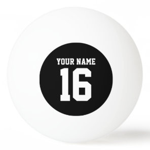 Black Sporty Team Jersey Ping-Pong Ball