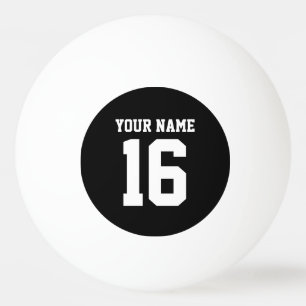 Black Sporty Team Jersey Ping-Pong Ball