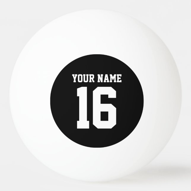 Black Sporty Team Jersey Ping-Pong Ball (Front)