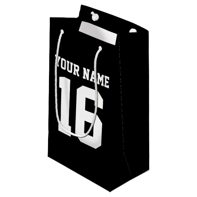 Black Sporty Team Jersey Small Gift Bag (Front Angled)