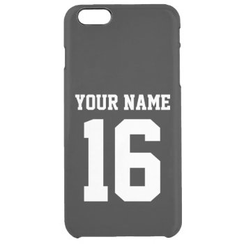 Black Sporty Team Jersey Clear Iphone 6 Plus Case by FantabulousCases at Zazzle