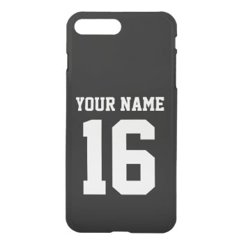 Black Sporty Team Jersey Iphone 8 Plus/7 Plus Case by FantabulousCases at Zazzle