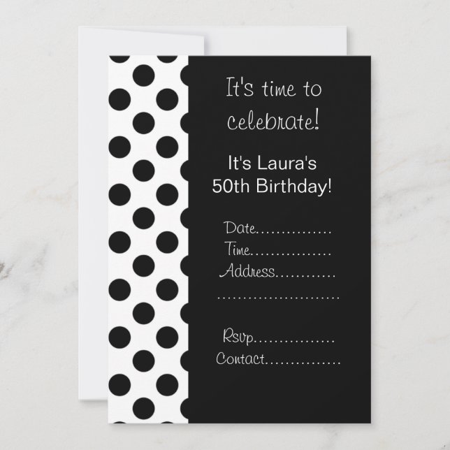 Black spot 50th birthday invitation (Front)