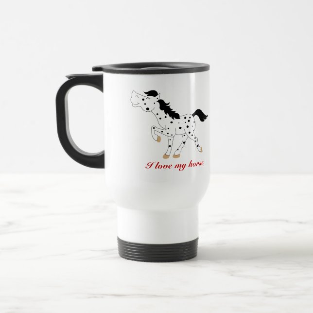 BLACK SPOT APPALOOSA COFFEE TRAVEL MUG CUSTOM (Left)