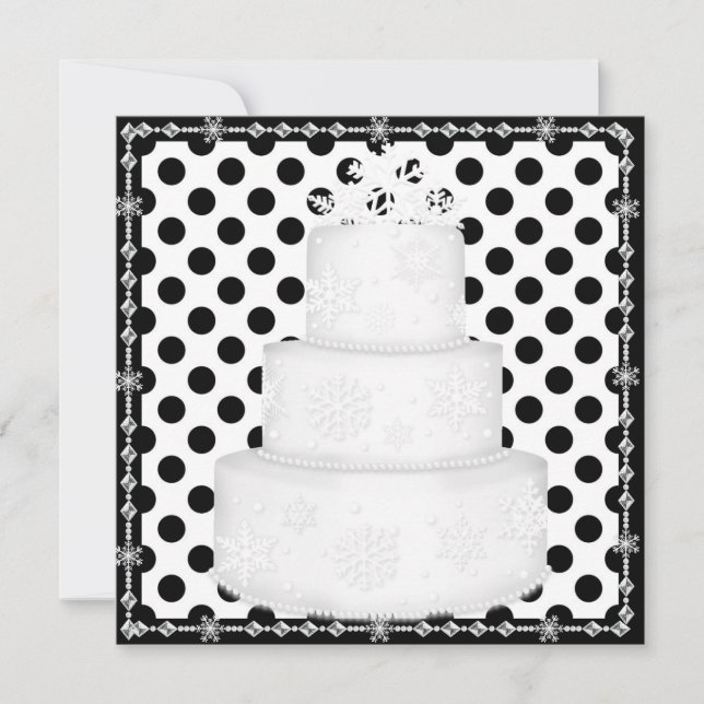 BLACK SPOT CAKE WEDDDING INVITATION (Front)