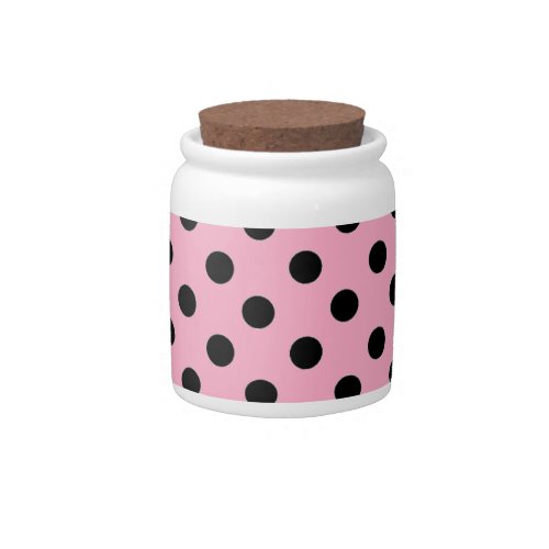 Black Spot Polka Dot On Pink Candy Jar