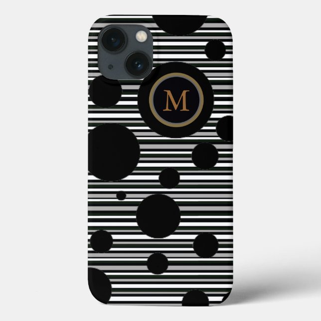 black spotted and striped personalized design Case-Mate iPhone case (Back)
