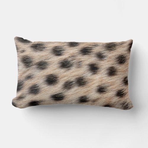 black spotted Cheetah fur or Skin Texture Template Lumbar Pillow