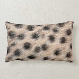 black spotted Cheetah fur or Skin Texture Template Lumbar Pillow