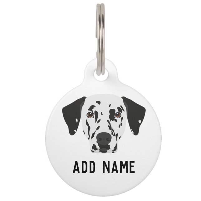 Black Spotted Dalmatian Dog Pet ID Tag (Front)