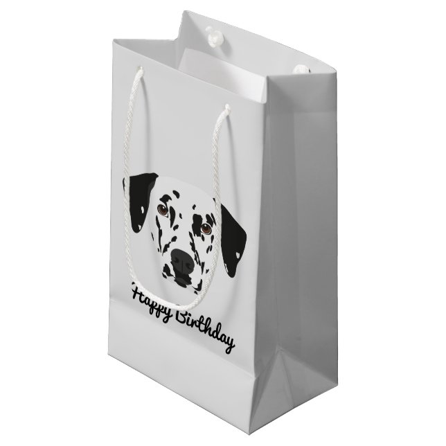 Black-spotted Dalmatian Dog Small Gift Bag (Front Angled)