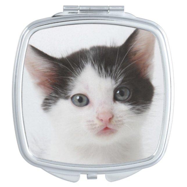 Black Spotted Kitten Vanity Mirror (Front)