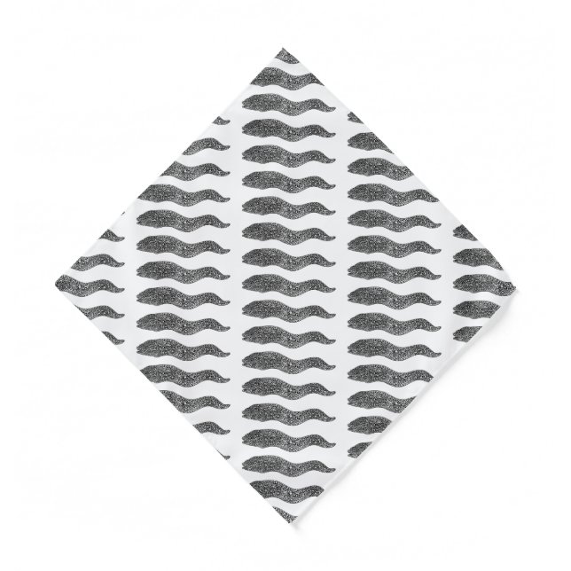 Black spotted moray eel cartoon illustration bandana (Front)