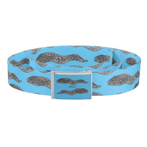 Black spotted moray eel cartoon illustration belt