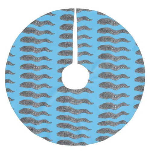 Black spotted moray eel cartoon illustration brushed polyester tree skirt