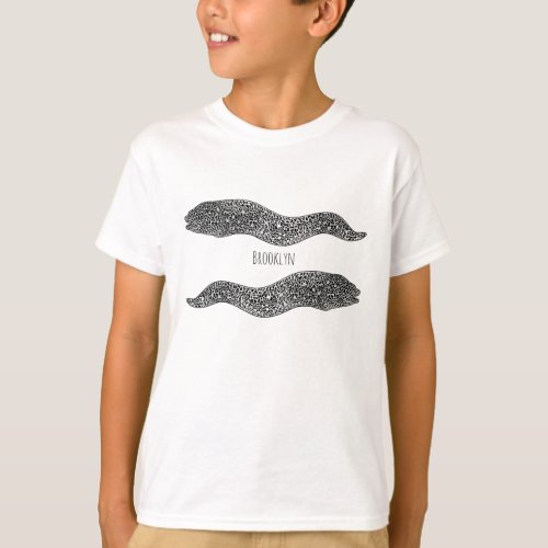 Black spotted moray eel cartoon illustration T_Shirt