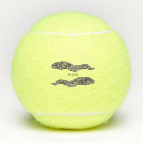 Black spotted moray eel cartoon illustration tennis balls