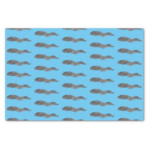 Black spotted moray eel cartoon illustration tissue paper